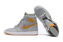 Load image into Gallery viewer, Nike Air Jordan 1 High Retro Flyknit Grey Orange Shoes Basketball Men Size US 7 - 13