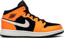 Load image into Gallery viewer, Nike Air Jordan 1 Mid GS Orange Black Shoes Basketball Men Size US 7, 8, 8.5, 9, 10, 11, 12, 13