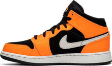 Load image into Gallery viewer, Nike Air Jordan 1 Mid GS Orange Black Shoes Basketball Men Size US 7, 8, 8.5, 9, 10, 11, 12, 13
