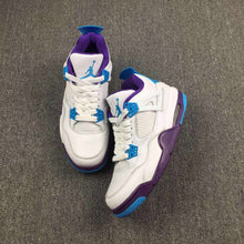 Load image into Gallery viewer, Nike Air Jordan 4 Retro “Hornets” White Blue Purple Basketball Men Size US 7 - 13