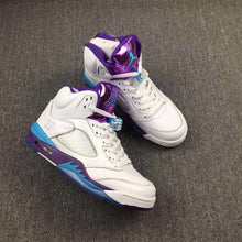 Load image into Gallery viewer, Nike Air Jordan 5 White Blue Purple Men Shoes Sale Size US 7, 8, 8.5, 9, 10, 11, 12, 13