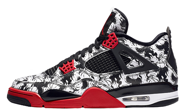 Nike Air Jordan 4 Tatoos Black White Red Basketball Men Size US 7 - 13