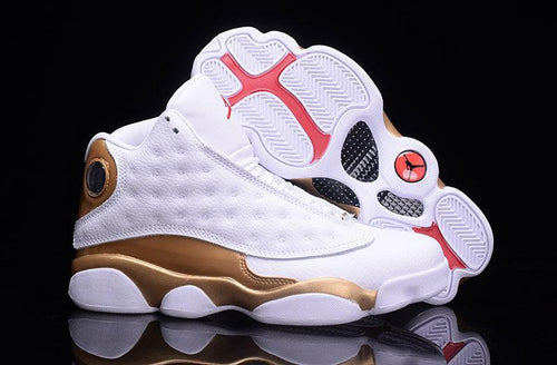 Nike Air Jordan Men 13 Retro White/Gold Basketball Men Size US 7 - 13