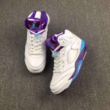 Load image into Gallery viewer, Nike Air Jordan 5 White Blue Purple Men Shoes Sale Size US 7, 8, 8.5, 9, 10, 11, 12, 13