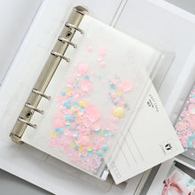 Load image into Gallery viewer, 2pcs/set Transparent PVC Storage Card Holder with 6 Hole Zipper document Bag for A5 A6 Pouch Diary Planner Accessories