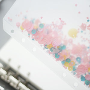 2pcs/set Transparent PVC Storage Card Holder with 6 Hole Zipper document Bag for A5 A6 Pouch Diary Planner Accessories