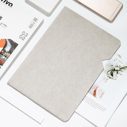 1PC Simple Solid A4 Big Capacity Document Bag V-Kraft Washed Kraft Paper A4 Two-Page Folder waterproof (31.5*21.8*0.2)